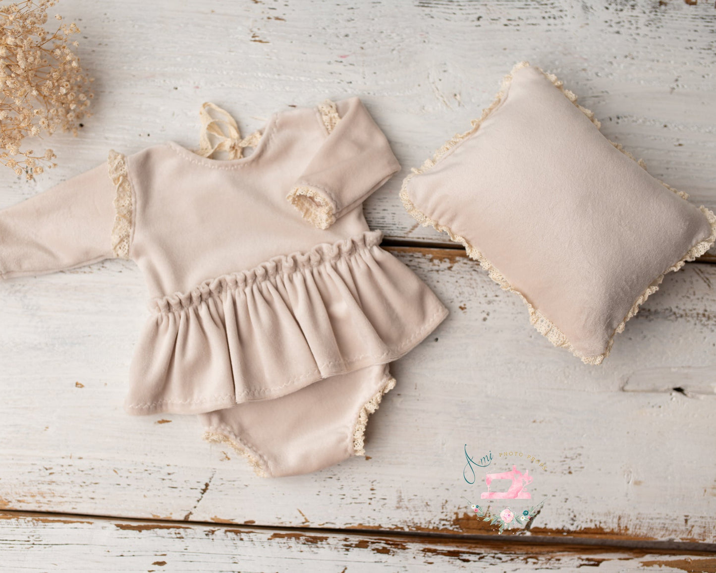 MARY - set nb romper and pillow