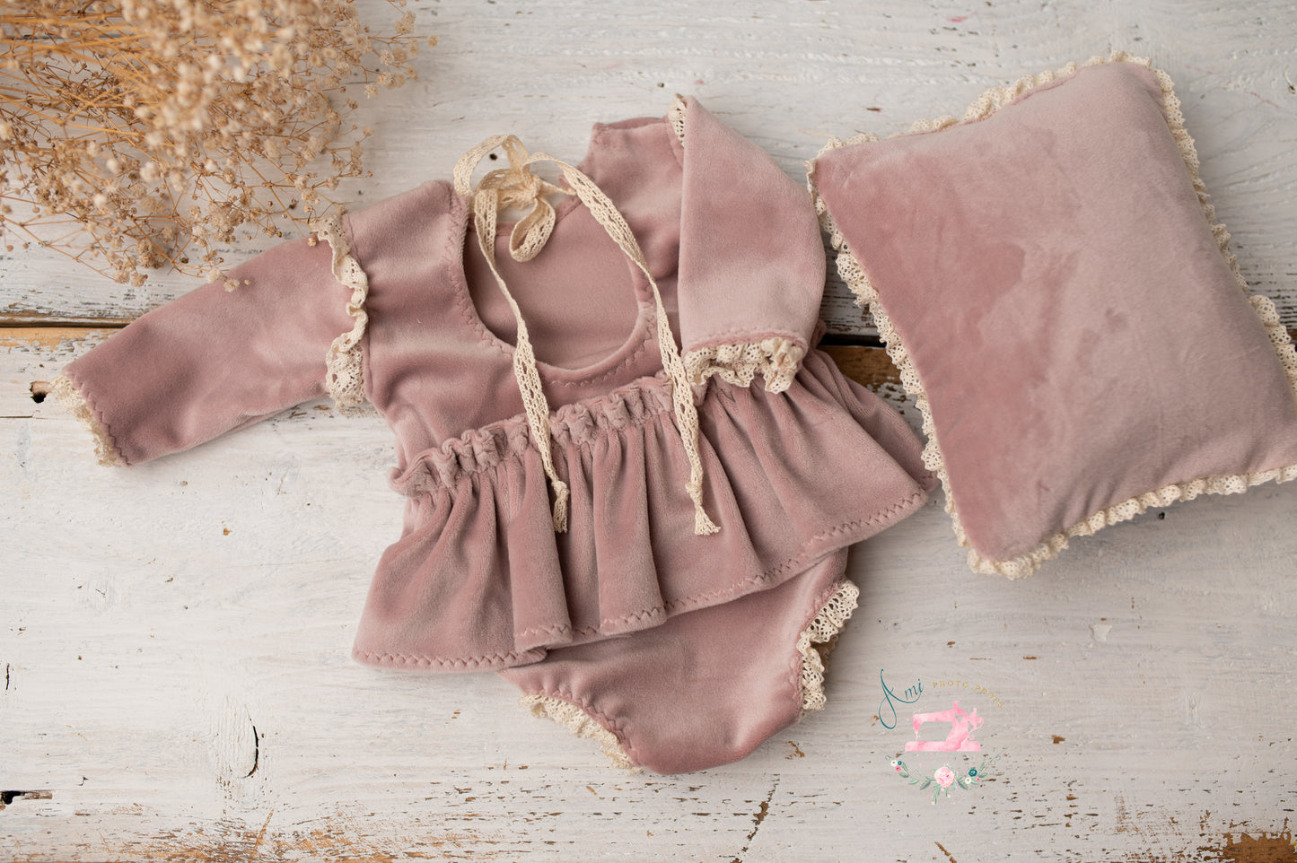 AVA - set nb romper and pillow