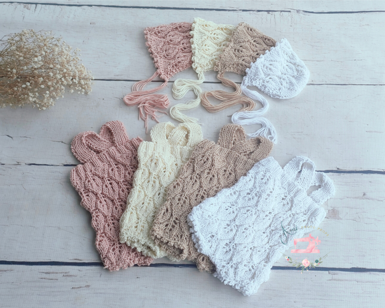 ABIGAIL - rompers and bonnet