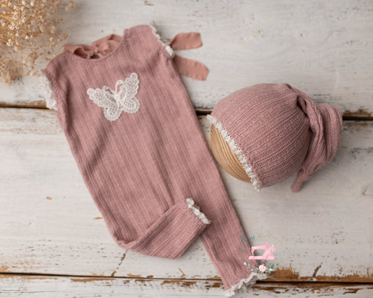 SCARLET - romper and hat nb