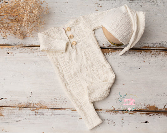 DOMINIQUE - set nb romper and hat